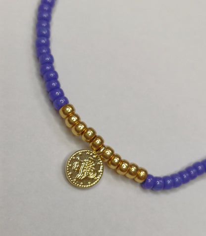 Purple coin bracelet