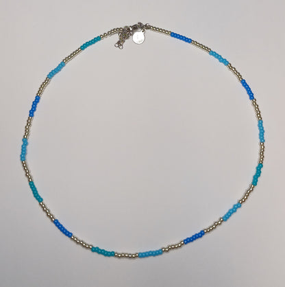 Blue silver necklace