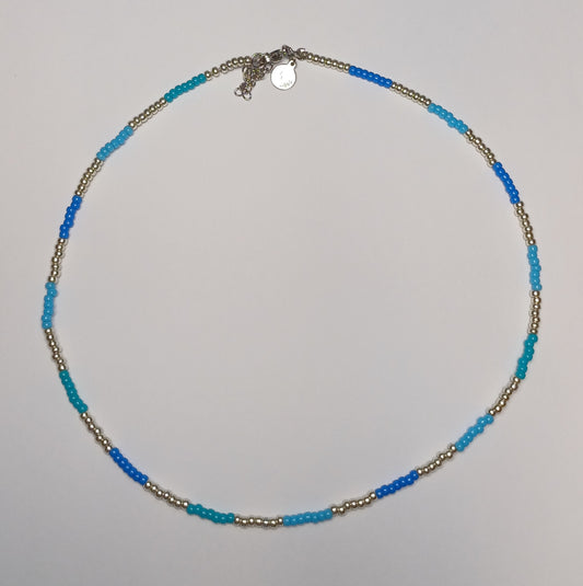 Blue silver ketting