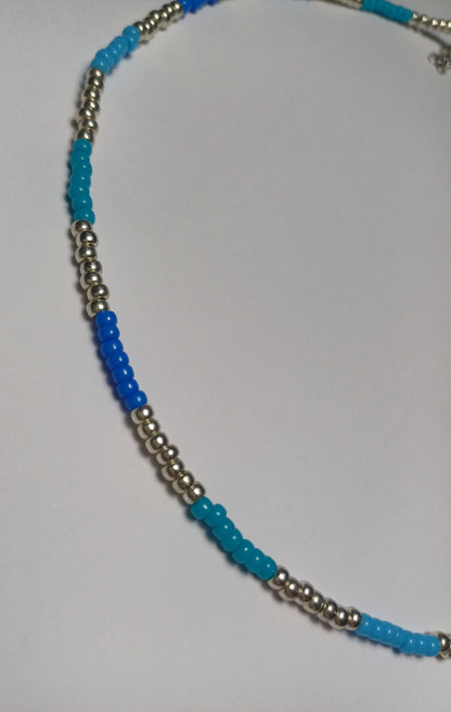 Blue silver ketting