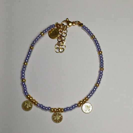 Purple coins armband