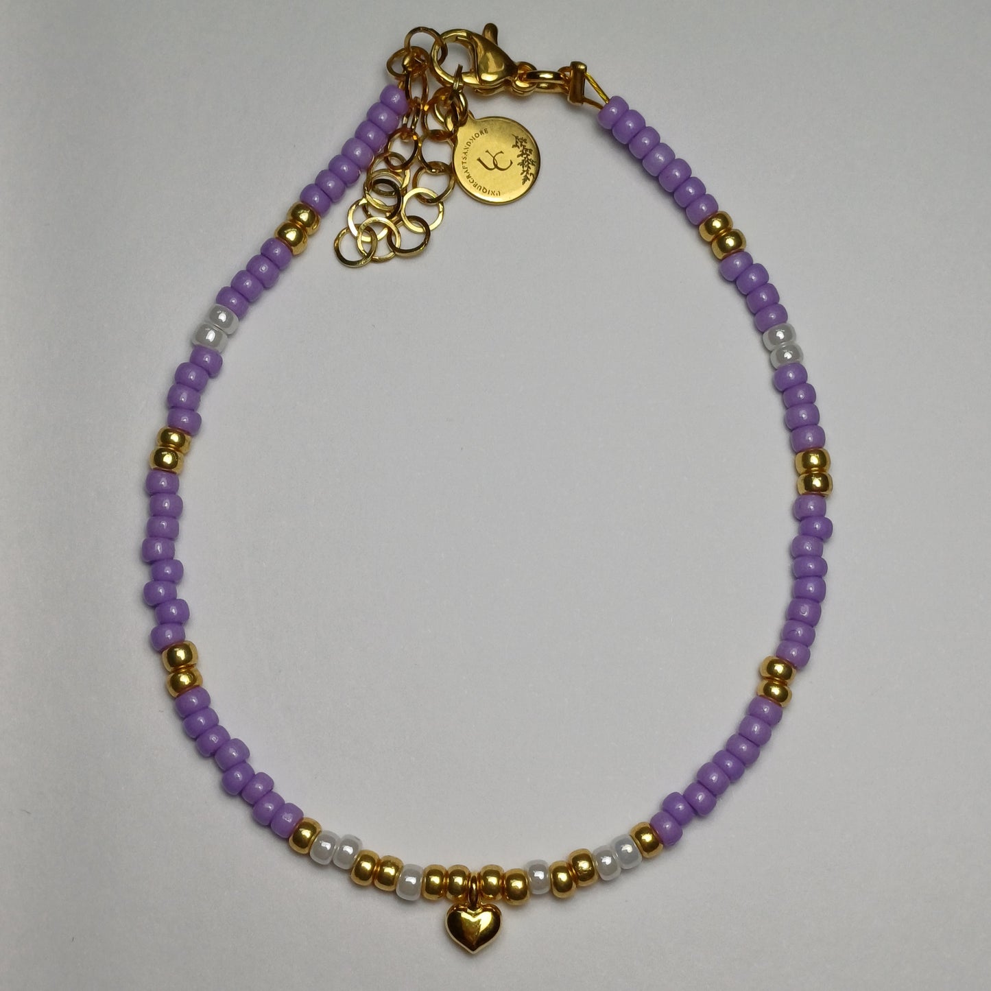 Purple heart bracelet