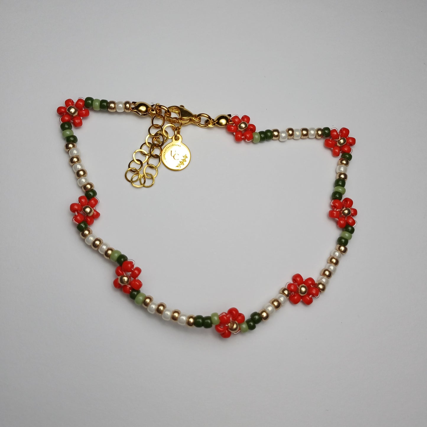 Red flower bracelet