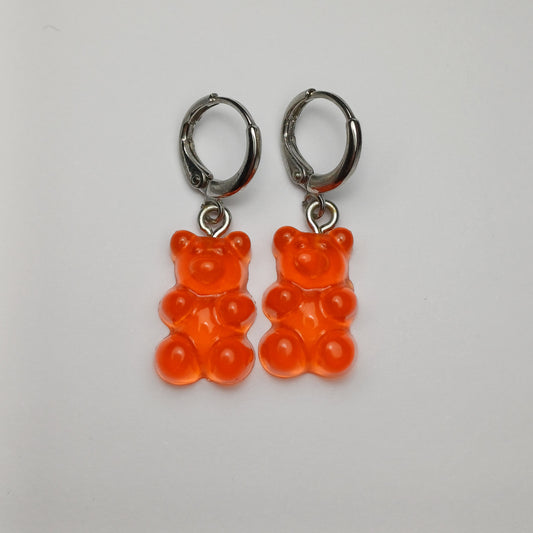 Red gummy bear earrings