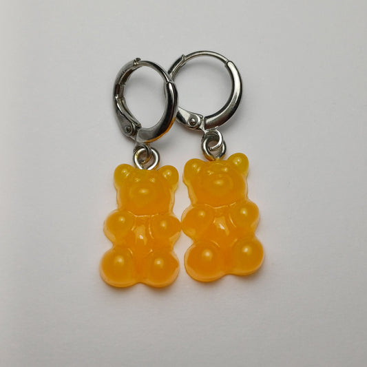 Orange gummy bear earrings