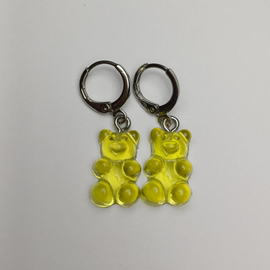 Lime green gummy bear earrings