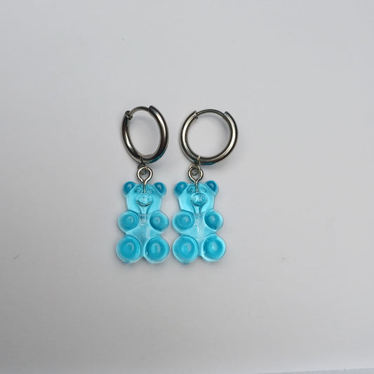 Light blue gummy bear earrings