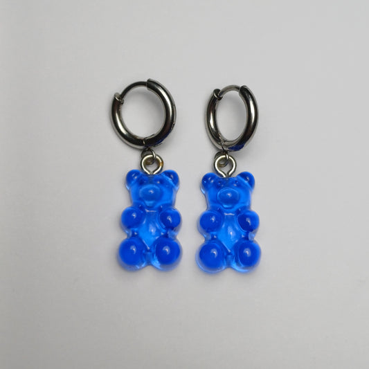 Dark blue gummy bear earrings