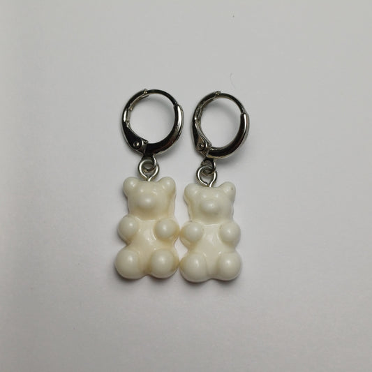 White gummy bear earrings