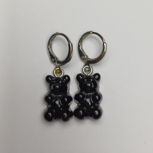 Black gummy bear earrings