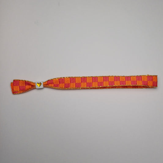 Pink/orange square ribbon ribbon