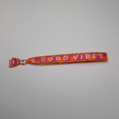 Good vibes ribbon strap