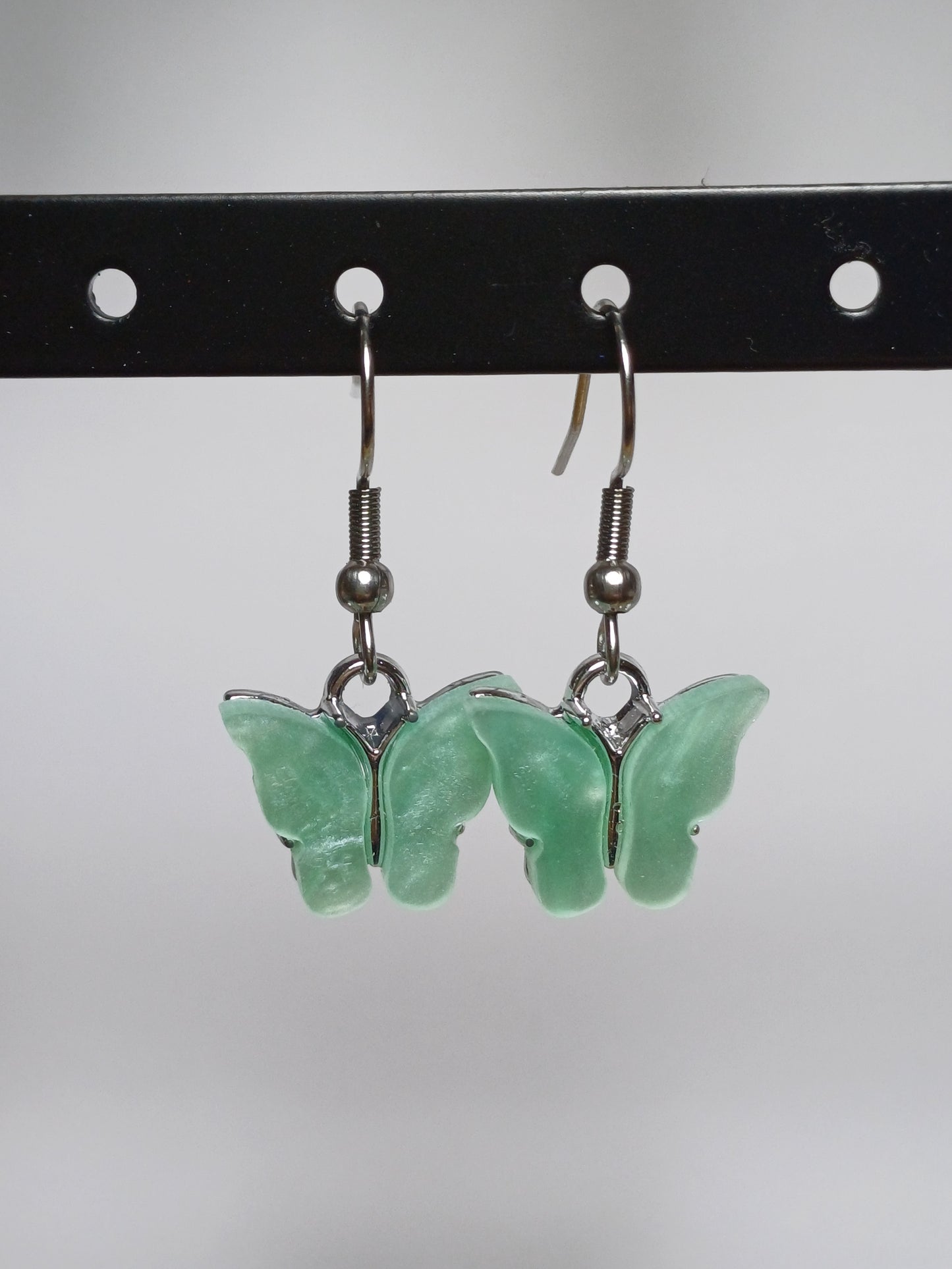 Butterfly earrings green