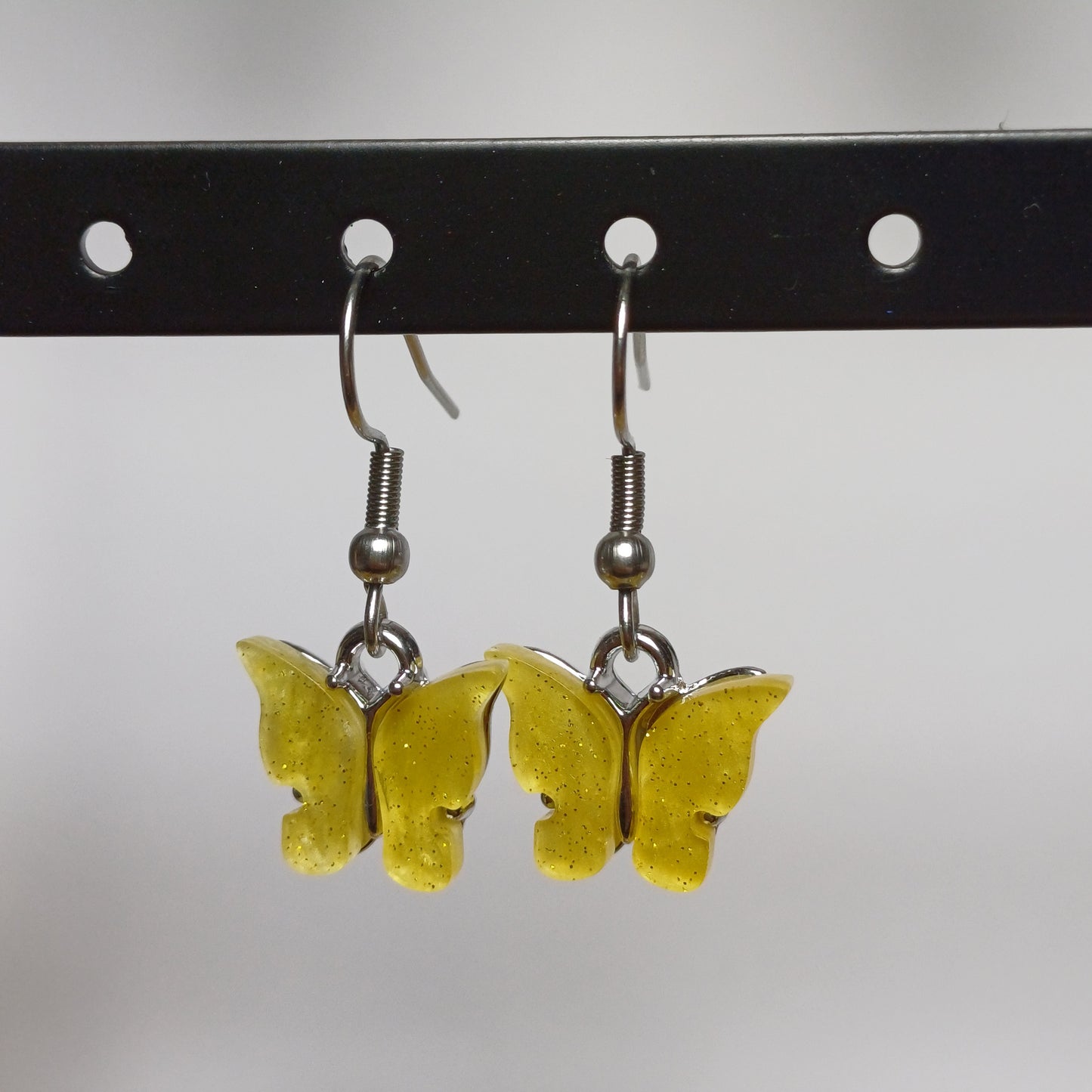 Butterfly earrings yellow