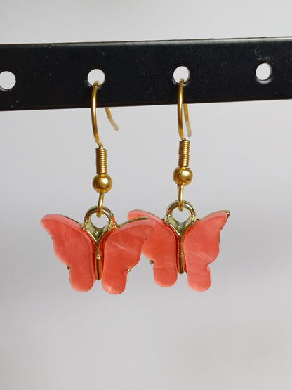 Butterfly earrings rose