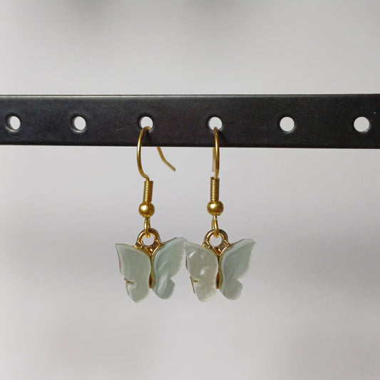 Butterfly earrings green