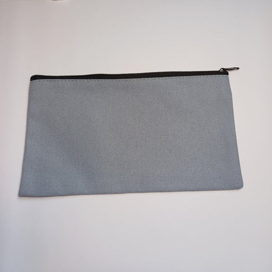 Gray custom pencil case with print