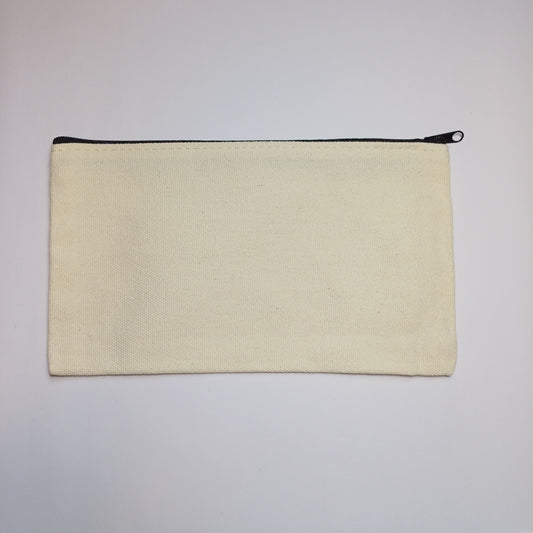 White/beige custom pencil case with print