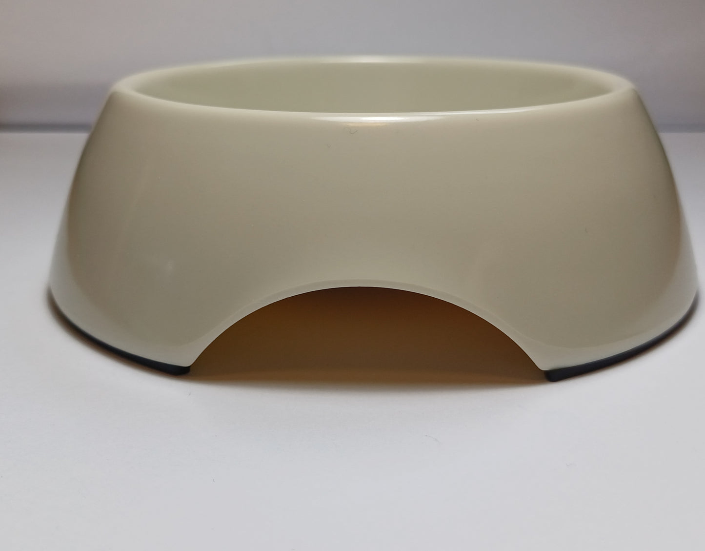 Beige custom pet food bowl with print