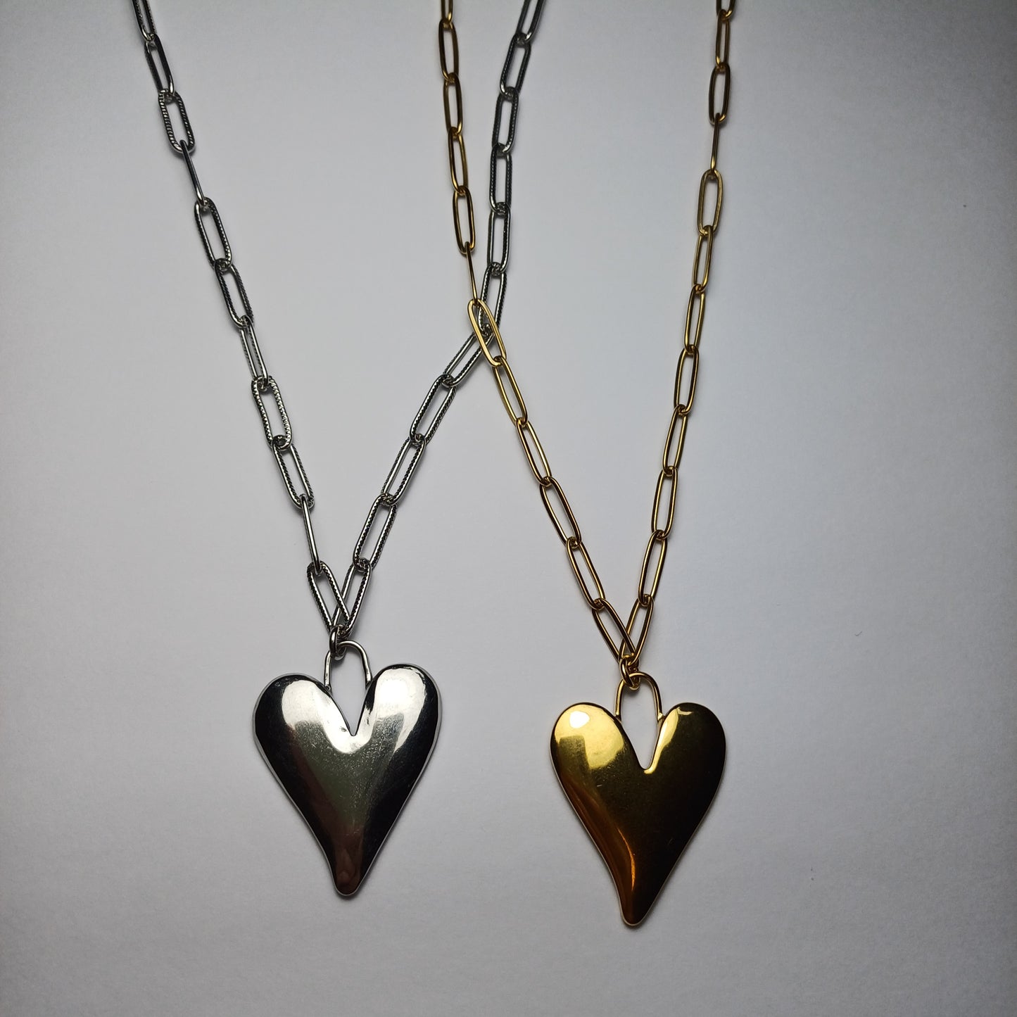 Big heart chain zilver