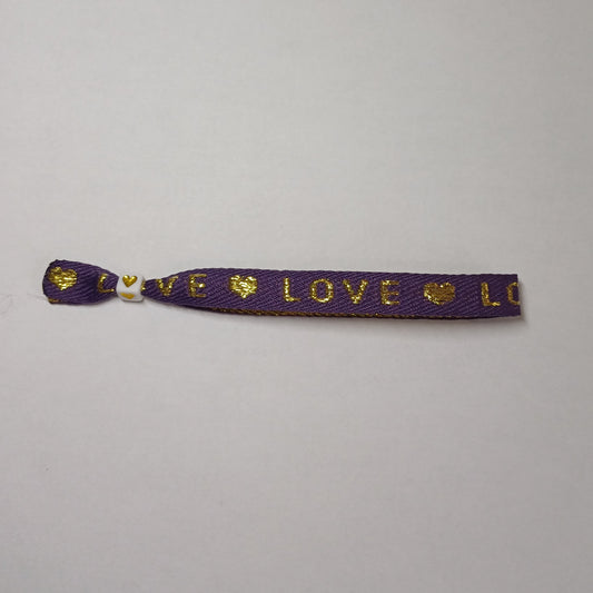 Love paars/goud lintbandje