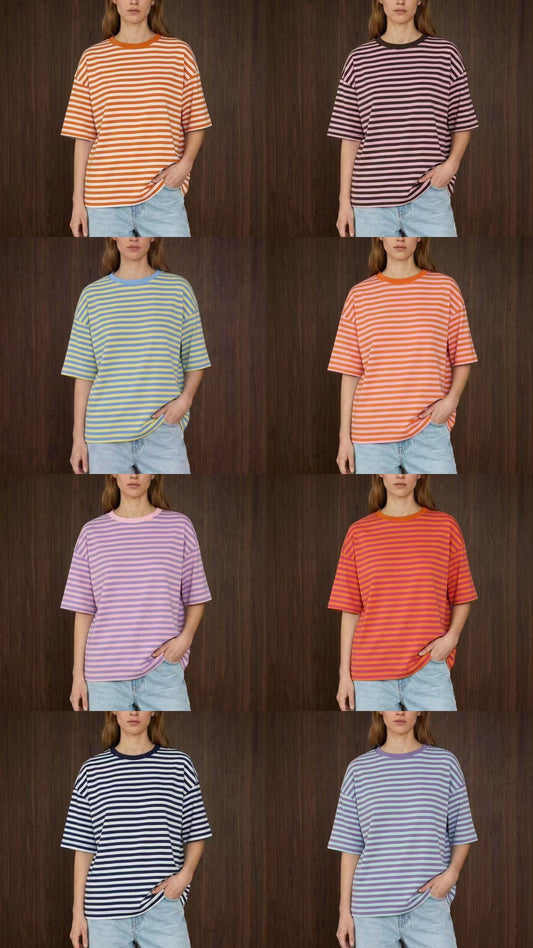 Oversized strepen T-shirt