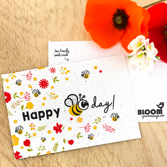 Bloeiwenskaart- Happy bee Day!