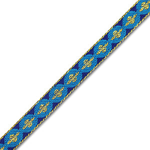 Blauw/gouden kruizen lintbandje