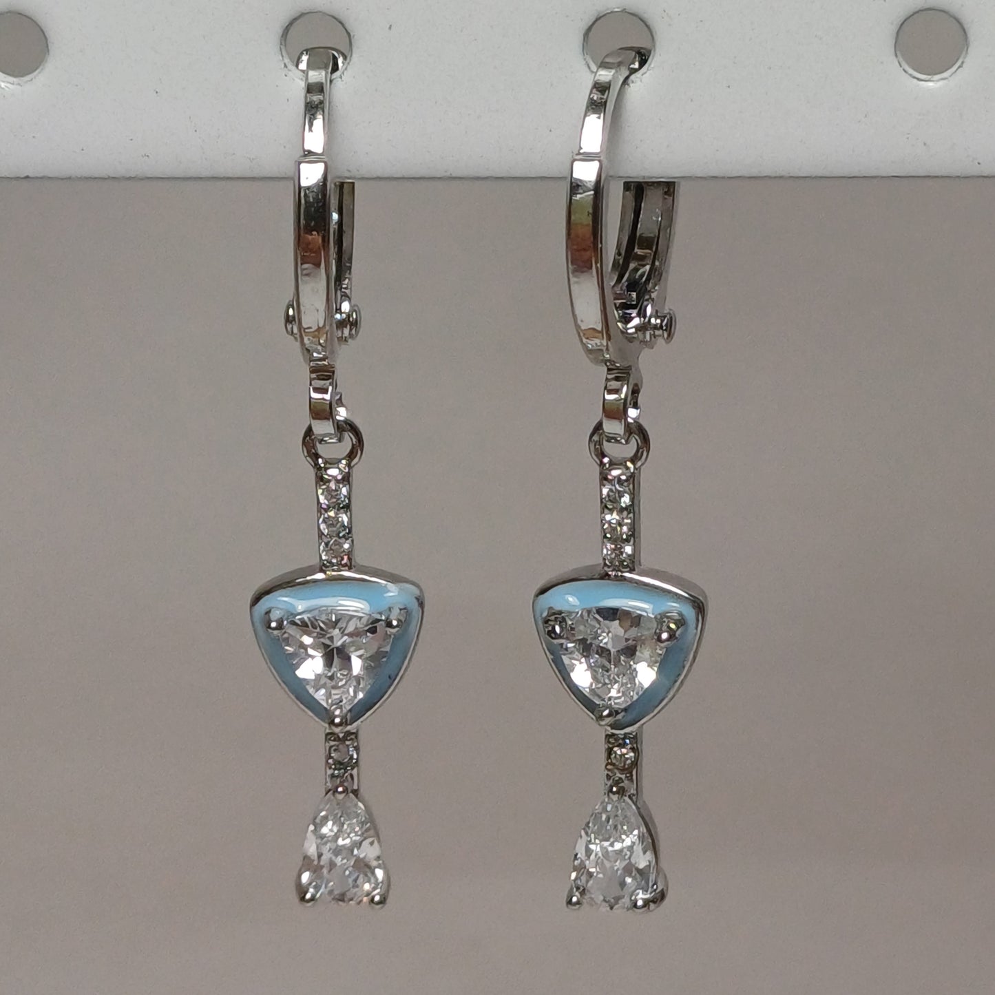 Blue waterfall earrings.