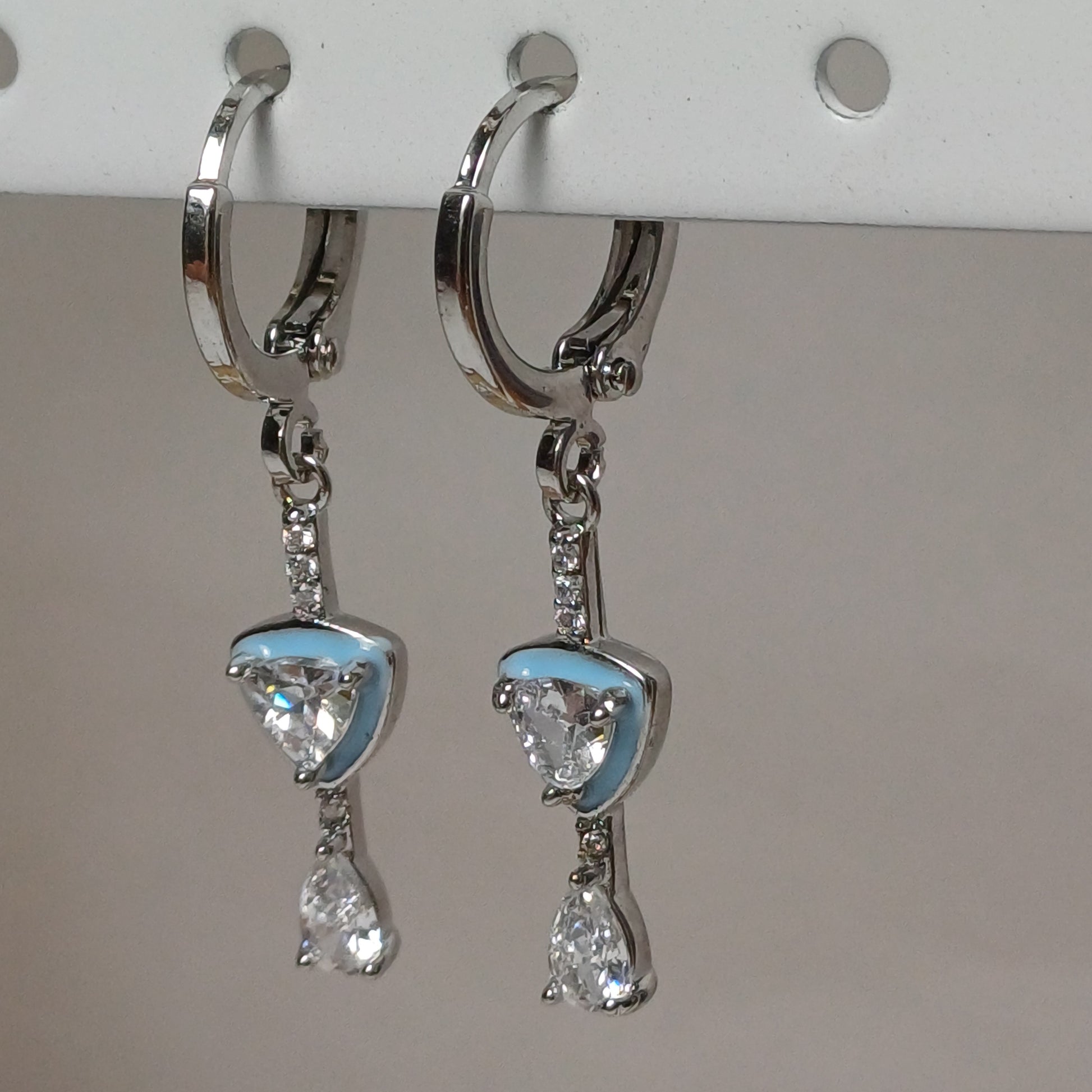 Blue waterfall earrings.