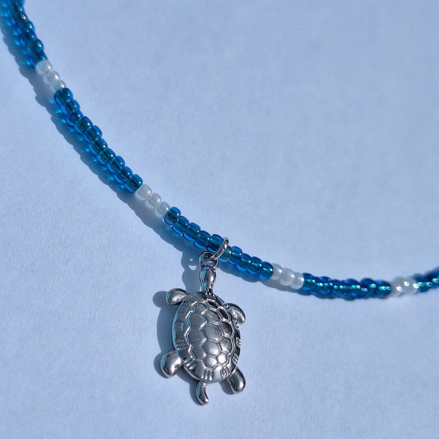 Blue turtle necklace