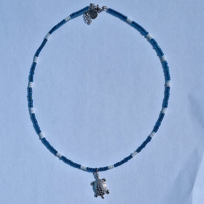 Blue turtle necklace