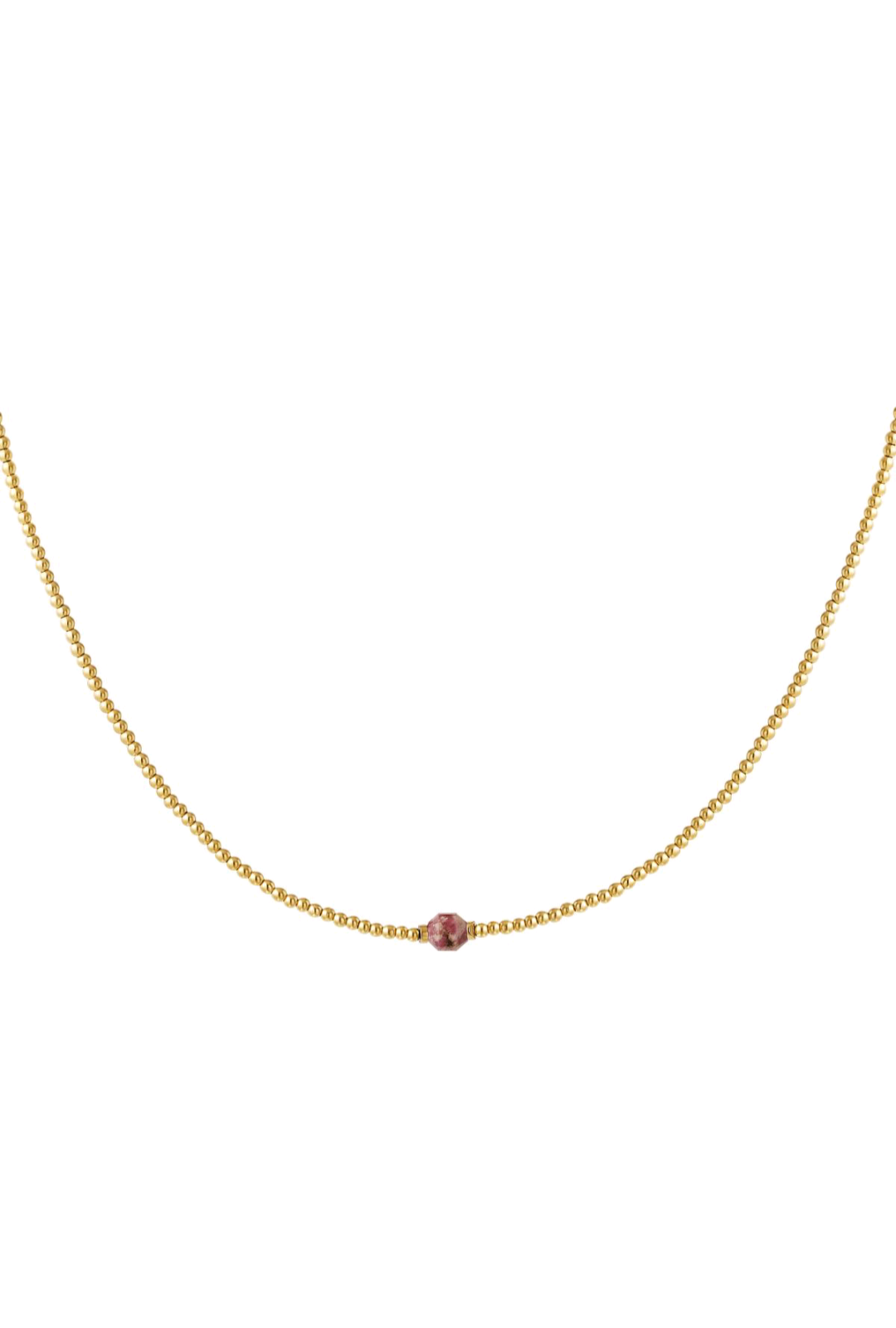 Ketting pink en gold steen.