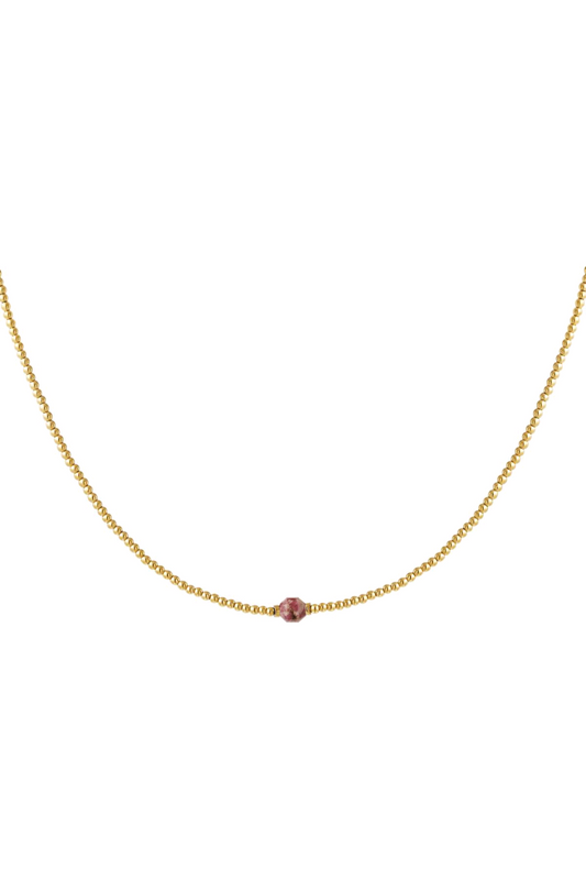 Ketting pink en gold steen.