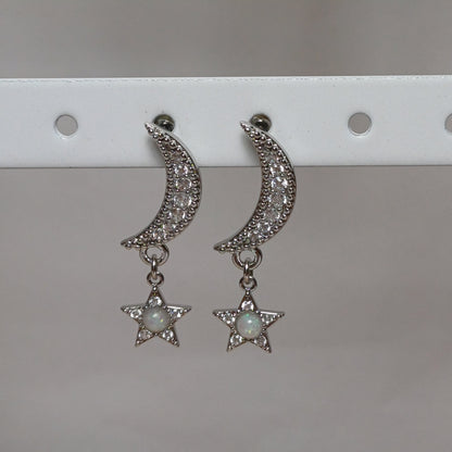 Moon and star earrings. 