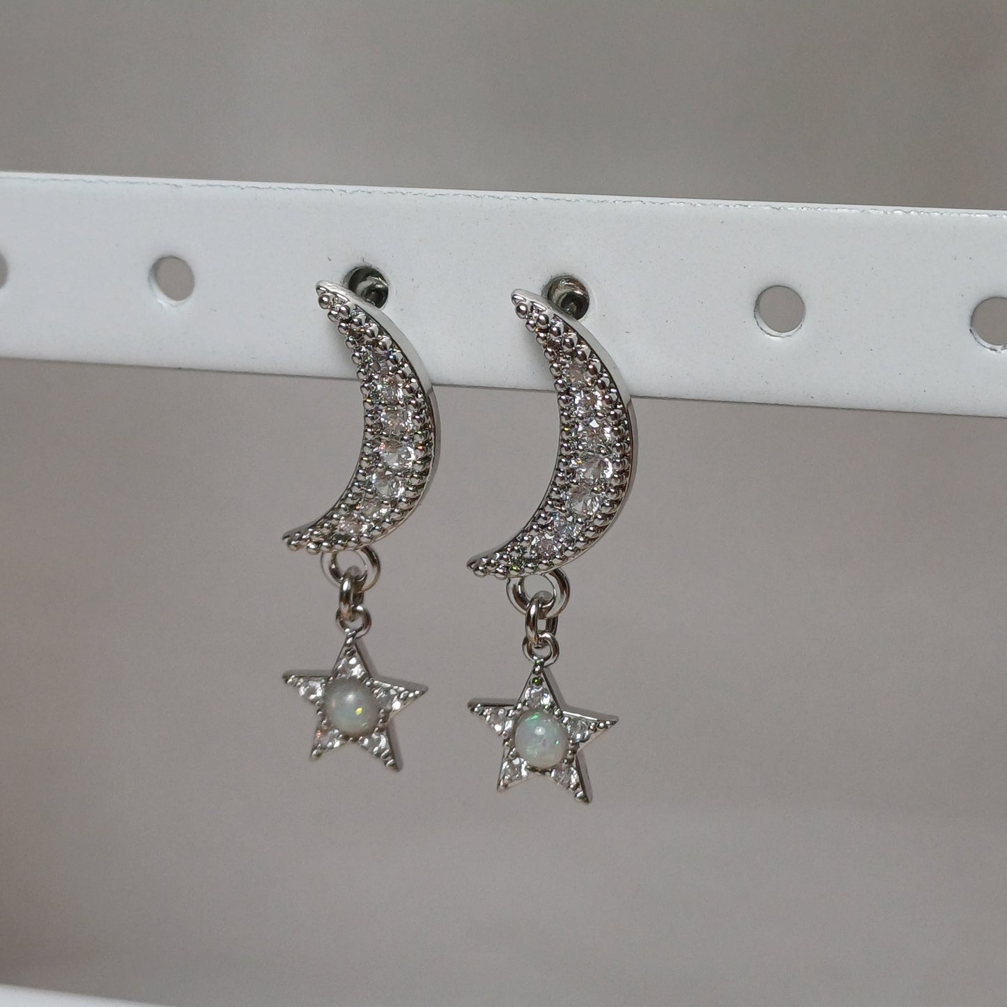 Moon and star earrings. 