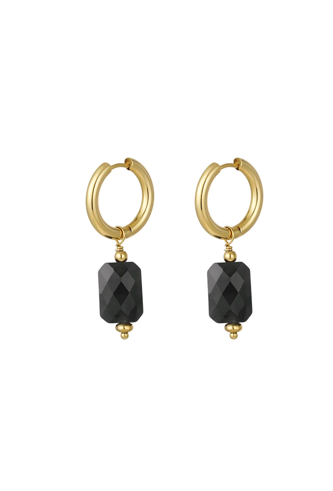 Earrings with rectangular pendant black