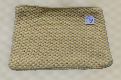 Pastel yellow crocheted pencil case/bag