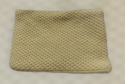 Pastel yellow crocheted pencil case/bag