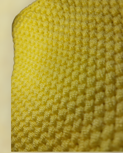 Pastel yellow crocheted pencil case/bag