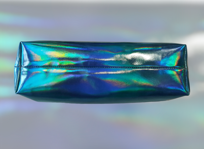 Blue holographic pencil case