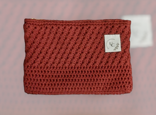 Brown crocheted bag