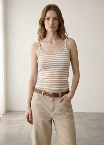 Liv Striped Basic Top with thin straps