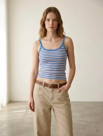 Liv Striped Basic Top with thin straps
