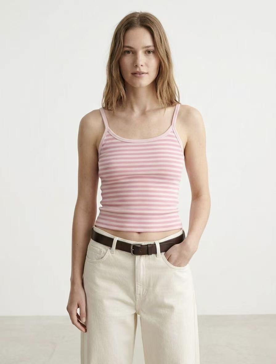 Liv Striped Basic Top with thin straps
