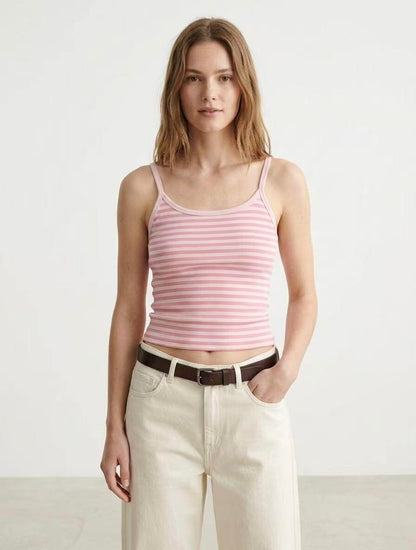 Liv Striped Basic Top with thin straps