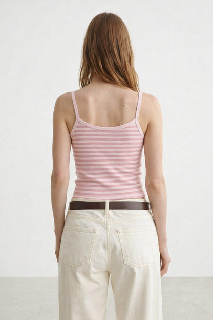 Liv Striped Basic Top with thin straps