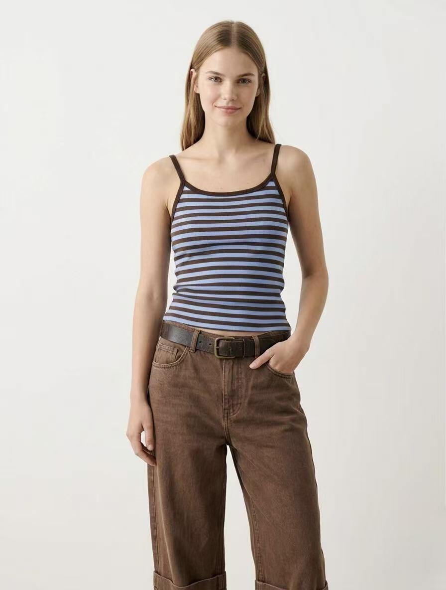 Liv Striped Basic Top with thin straps