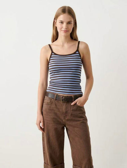 Liv Striped Basic Top with thin straps