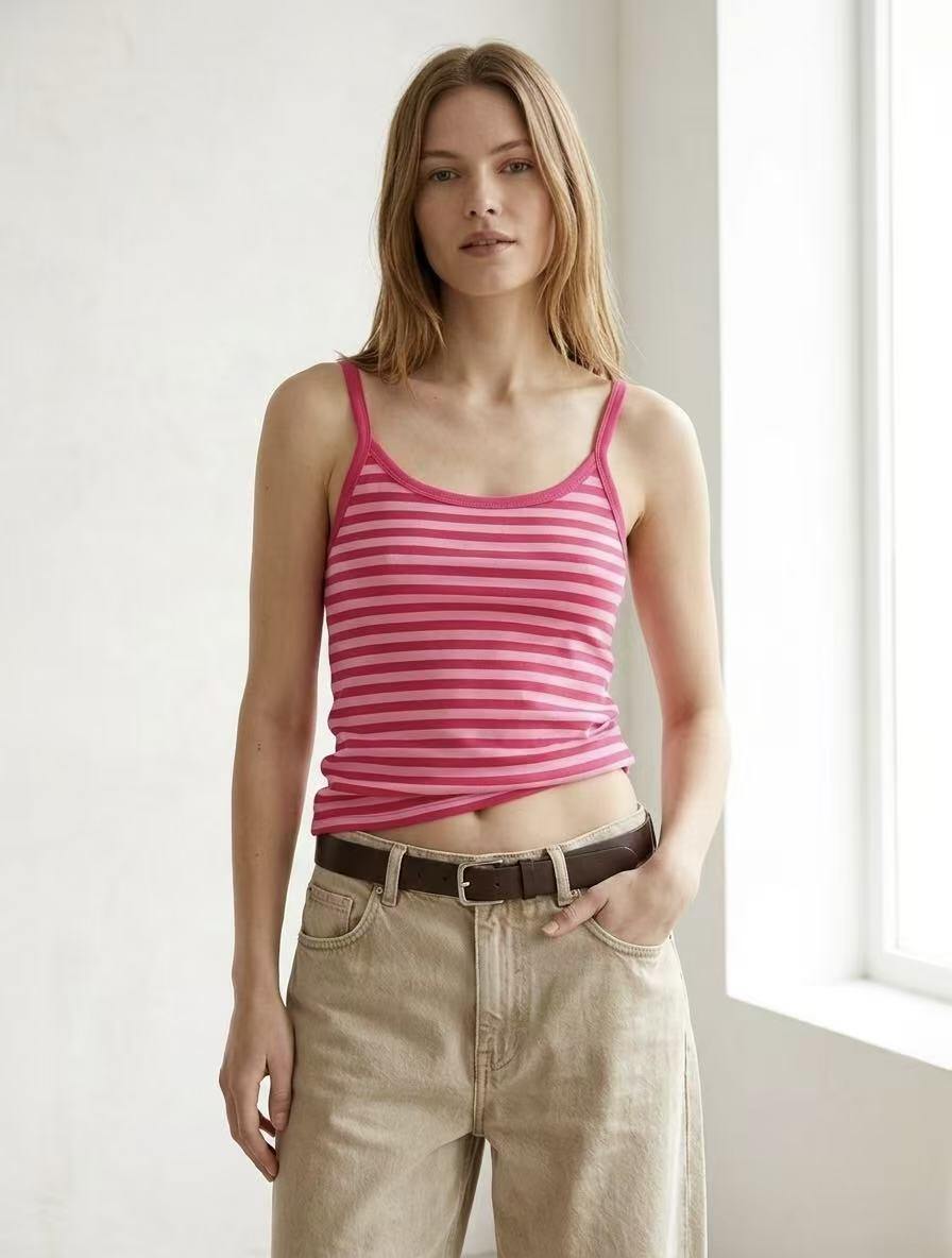 Liv Striped Basic Top with thin straps
